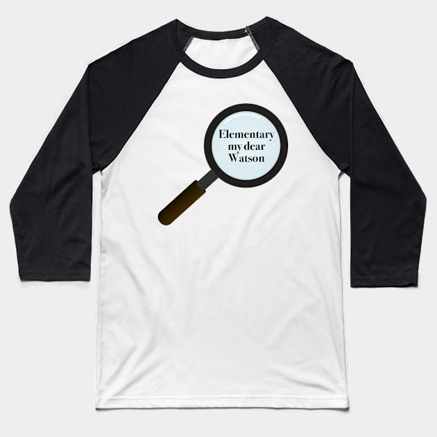 Sherlock Magnifying Glass Baseball T-Shirt by happinessinatee